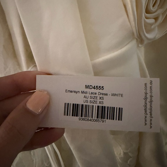 Satin Lace-Up Back Maxi Slip Dress in Ivory - Picture 3 of 3